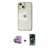 MARSİLYAN™- iPhone 14 Plus Kılıf Doruk Doku Prime - Siyah 360 Mat Full Body Arka Koruyucu + Raze Metal Kamera Lens - MR