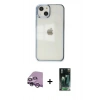 MARSİLYAN™- iPhone 14 Plus Kılıf Doruk Doku Prime - Siyah 360 Mat Full Body Arka Koruyucu + Raze Metal Kamera Lens - MR