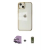 MARSİLYAN™- iPhone 14 Plus Kılıf Doruk Doku Prime - Siyah Joko Magic 5D Hayalet Cam + Raze Metal Kamera Lens - GS