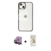 MARSİLYAN™- iPhone 14 Plus Kılıf Doruk Doku Prime - Siyah Mat Seramik Nano Ekran Koruyucu + Raze Metal Kamera Lens - SH