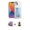 MARSİLYAN™- iPhone 14 Plus Kılıf Doruk Klasik Koleksiyonu - Şeffaf Maxco Cam Ekran Koruyucu + Siyah Raze Metal Kamera Lens