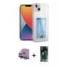 MARSİLYAN™- iPhone 14 Plus Kılıf Doruk Klasik Koleksiyonu - Siyah 360 Mat Full Body Arka Koruyucu + Raze Metal Kamera Lens - GS