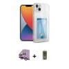 MARSİLYAN™- iPhone 14 Plus Kılıf Doruk Klasik Koleksiyonu - Siyah Joko Magic 5D Hayalet Cam + Mor Raze Metal Kamera Lens