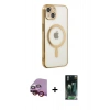 MARSİLYAN™- iPhone 14 Plus Kılıf Doruk Minimal - Siyah 360 Mat Full Body Arka Koruyucu + Raze Metal Kamera Lens - KI
