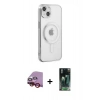 MARSİLYAN™- iPhone 14 Plus Kılıf Doruk Minimal - Siyah 360 Mat Full Body Arka Koruyucu + Raze Metal Kamera Lens - KI