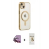 MARSİLYAN™- iPhone 14 Plus Kılıf Doruk Minimal - Siyah Mat Seramik Nano Ekran Koruyucu + Raze Metal Kamera Lens - KI