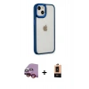 MARSİLYAN™- iPhone 14 Plus Kılıf Eksen Doku Prime - Şeffaf Maxco Cam Ekran Koruyucu + Raze Metal Kamera Lens - KI