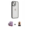 MARSİLYAN™- iPhone 14 Plus Kılıf Eksen Doku Prime - Şeffaf Maxco Cam Ekran Koruyucu + Raze Metal Kamera Lens - KI