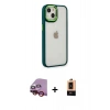 MARSİLYAN™- iPhone 14 Plus Kılıf Eksen Doku Prime - Şeffaf Maxco Cam Ekran Koruyucu + Raze Metal Kamera Lens - KI