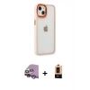 MARSİLYAN™- iPhone 14 Plus Kılıf Eksen Doku Prime - Şeffaf Maxco Cam Ekran Koruyucu + Raze Metal Kamera Lens - MR