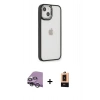 MARSİLYAN™- iPhone 14 Plus Kılıf Eksen Doku Prime - Şeffaf Maxco Cam Ekran Koruyucu + Raze Metal Kamera Lens - GS