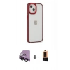 MARSİLYAN™- iPhone 14 Plus Kılıf Eksen Doku Prime - Şeffaf Maxco Cam Ekran Koruyucu + Siyah Raze Metal Kamera Lens