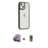 MARSİLYAN™- iPhone 14 Plus Kılıf Eksen Doku Prime - Siyah Joko Magic 5D Hayalet Cam + Raze Metal Kamera Lens - SH