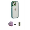 MARSİLYAN™- iPhone 14 Plus Kılıf Eksen Doku Prime - Siyah Joko Magic 5D Hayalet Cam + Raze Metal Kamera Lens - KI