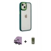 MARSİLYAN™- iPhone 14 Plus Kılıf Eksen Doku Prime - Siyah Joko Magic 5D Hayalet Cam + Raze Metal Kamera Lens - SH