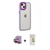 MARSİLYAN™- iPhone 14 Plus Kılıf Eksen Doku Prime - Siyah Mat Seramik Nano Ekran Koruyucu + Raze Metal Kamera Lens - KI