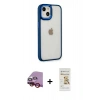 MARSİLYAN™- iPhone 14 Plus Kılıf Eksen Doku Prime - Siyah Mat Seramik Nano Ekran Koruyucu + Raze Metal Kamera Lens - KI