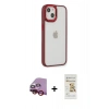 MARSİLYAN™- iPhone 14 Plus Kılıf Eksen Doku Prime - Siyah Mat Seramik Nano Ekran Koruyucu + Raze Metal Kamera Lens - KI