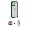 MARSİLYAN™- iPhone 14 Plus Kılıf Eksen Doku Prime - Siyah Mat Seramik Nano Ekran Koruyucu + Raze Metal Kamera Lens - MR