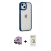 MARSİLYAN™- iPhone 14 Plus Kılıf Eksen Doku Prime - Siyah Mat Seramik Nano Ekran Koruyucu + Raze Metal Kamera Lens - MR