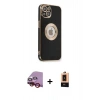MARSİLYAN™- iPhone 14 Plus Kılıf İz Form Serisi - Şeffaf Maxco Cam Ekran Koruyucu + Raze Metal Kamera Lens - KI