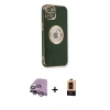 MARSİLYAN™- iPhone 14 Plus Kılıf İz Form Serisi - Şeffaf Maxco Cam Ekran Koruyucu + Raze Metal Kamera Lens - MR