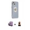 MARSİLYAN™- iPhone 14 Plus Kılıf İz Form Serisi - Şeffaf Maxco Cam Ekran Koruyucu + Raze Metal Kamera Lens - SH
