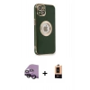MARSİLYAN™- iPhone 14 Plus Kılıf İz Form Serisi - Şeffaf Maxco Cam Ekran Koruyucu + Raze Metal Kamera Lens - SH