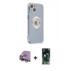 MARSİLYAN™- iPhone 14 Plus Kılıf İz Form Serisi - Siyah 360 Mat Full Body Arka Koruyucu + Raze Metal Kamera Lens - GS