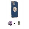 MARSİLYAN™- iPhone 14 Plus Kılıf İz Form Serisi - Siyah Joko Magic 5D Hayalet Cam + Raze Metal Kamera Lens - SH
