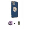 MARSİLYAN™- iPhone 14 Plus Kılıf İz Form Serisi - Siyah Joko Magic 5D Hayalet Cam + Raze Metal Kamera Lens - GS