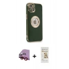 MARSİLYAN™- iPhone 14 Plus Kılıf İz Form Serisi - Siyah Mat Seramik Nano Ekran Koruyucu + Raze Metal Kamera Lens - KI