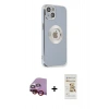 MARSİLYAN™- iPhone 14 Plus Kılıf İz Form Serisi - Siyah Mat Seramik Nano Ekran Koruyucu + Raze Metal Kamera Lens - KI
