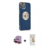 MARSİLYAN™- iPhone 14 Plus Kılıf İz Form Serisi - Siyah Mat Seramik Nano Ekran Koruyucu + Raze Metal Kamera Lens - KI