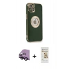 MARSİLYAN™- iPhone 14 Plus Kılıf İz Form Serisi - Siyah Mat Seramik Nano Ekran Koruyucu + Raze Metal Kamera Lens - SH