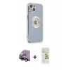MARSİLYAN™- iPhone 14 Plus Kılıf İz Form Serisi - Siyah Mat Seramik Nano Ekran Koruyucu + Raze Metal Kamera Lens - SH