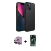 MARSİLYAN™- iPhone 14 Plus Kılıf Kozmos Yansıma Özel Seri - Siyah 360 Mat Full Body Arka Koruyucu + Raze Metal Kamera Lens - MR