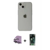 MARSİLYAN™- iPhone 14 Plus Kılıf Kutup Doku Koleksiyonu - Siyah 360 Mat Full Body Arka Koruyucu + Gümüş Raze Metal Kamera Lens