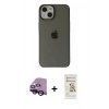 MARSİLYAN™- iPhone 14 Plus Kılıf Kutup Doku Koleksiyonu - Siyah Mat Seramik Nano Ekran Koruyucu + Raze Metal Kamera Lens - SH