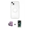 MARSİLYAN™- iPhone 14 Plus Kılıf Kutup Klasik - Siyah 360 Mat Full Body Arka Koruyucu + Raze Metal Kamera Lens - MR