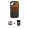 MARSİLYAN™- iPhone 14 Plus Kılıf Kutup Özel Seri - Siyah 360 Mat Full Body Arka Koruyucu + Raze Metal Kamera Lens - MR