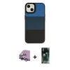 MARSİLYAN™- iPhone 14 Plus Kılıf Kutup Özel Seri - Siyah 360 Mat Full Body Arka Koruyucu + Raze Metal Kamera Lens - MR
