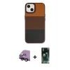 MARSİLYAN™- iPhone 14 Plus Kılıf Kutup Özel Seri - Siyah 360 Mat Full Body Arka Koruyucu + Siyah Raze Metal Kamera Lens