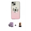 MARSİLYAN™- iPhone 14 Plus Kılıf Kutup Yansıma Özel Seri - Şeffaf Maxco Cam Ekran Koruyucu + Gümüş Raze Metal Kamera Lens