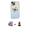MARSİLYAN™- iPhone 14 Plus Kılıf Kutup Yansıma Özel Seri - Şeffaf Maxco Cam Ekran Koruyucu + Raze Metal Kamera Lens - MR