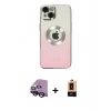 MARSİLYAN™- iPhone 14 Plus Kılıf Kutup Yansıma Özel Seri - Şeffaf Maxco Cam Ekran Koruyucu + Siyah Raze Metal Kamera Lens