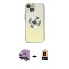 MARSİLYAN™- iPhone 14 Plus Kılıf Kutup Yansıma Özel Seri - Şeffaf Maxco Cam Ekran Koruyucu + Siyah Raze Metal Kamera Lens