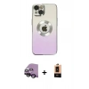 MARSİLYAN™- iPhone 14 Plus Kılıf Kutup Yansıma Özel Seri - Şeffaf Maxco Cam Ekran Koruyucu + Siyah Raze Metal Kamera Lens