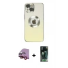 MARSİLYAN™- iPhone 14 Plus Kılıf Kutup Yansıma Özel Seri - Siyah 360 Mat Full Body Arka Koruyucu + Raze Metal Kamera Lens - KI