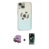MARSİLYAN™- iPhone 14 Plus Kılıf Kutup Yansıma Özel Seri - Siyah 360 Mat Full Body Arka Koruyucu + Raze Metal Kamera Lens - KI